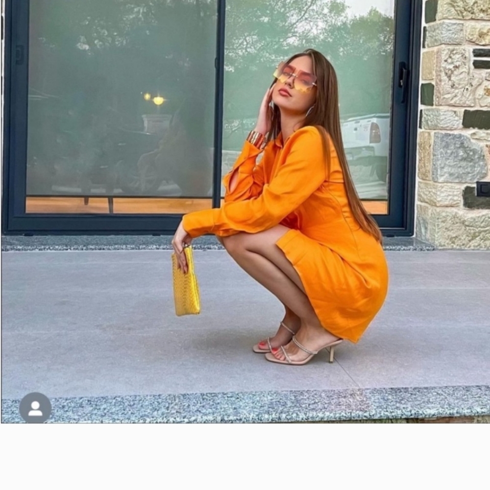 Zara orange satin mini - Picture 4 of 12